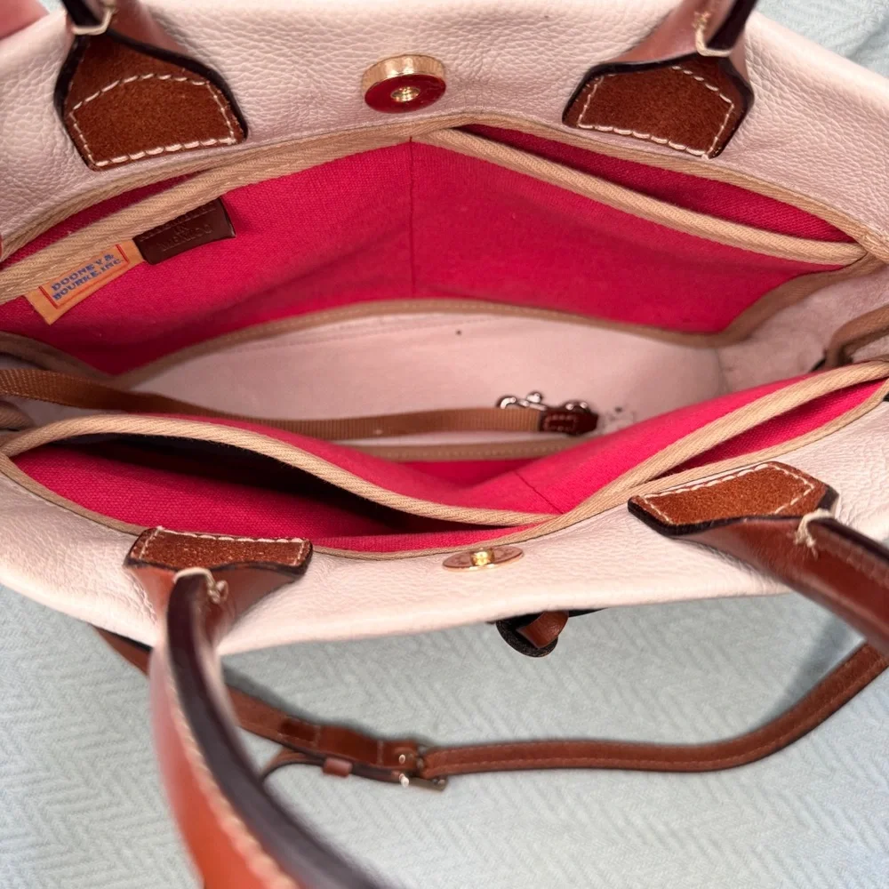 Dooney & Burke Wakefield Tassel Tote leather in bone, gold tone hardware - Picture 6 of 16